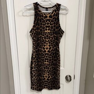 SHEIN Brown Leopard Print Mini Dress